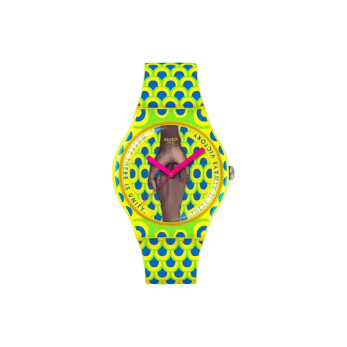 Swatch Quartz Механизм Мужские часы 41 мм Желтый
