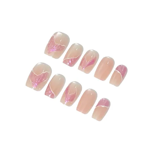 Song Biography Pink Mermaid Ручной работы 3D-эффект False Nail Короткий LADDER 15 мм