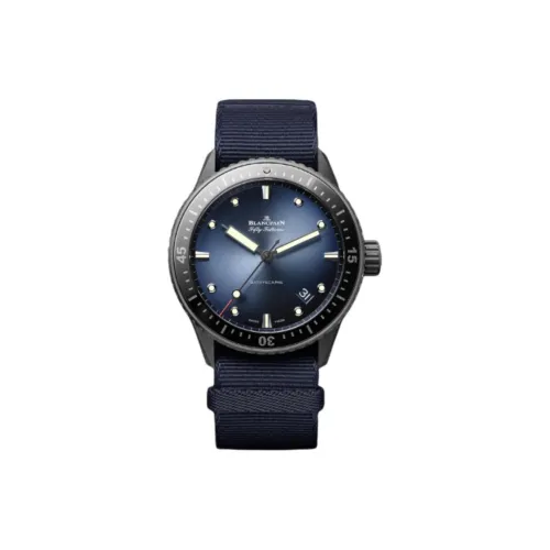 BLANCPAIN 50 Ton Коллекция Автоматический Механический Механизм Мужские Часы Часы 43,6 мм Синий Циферблат