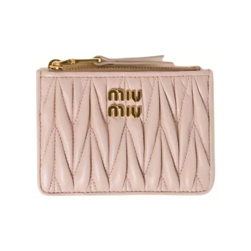 MIU MIU Лоскутное шитье кожа наппа держатель для карт женский светло-розовый