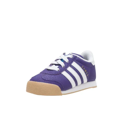 Adidas Originals Samoa Slip-resistant Abrasion-resistant Low Top Детская беговая обувь Белый Фиолетовый Детская