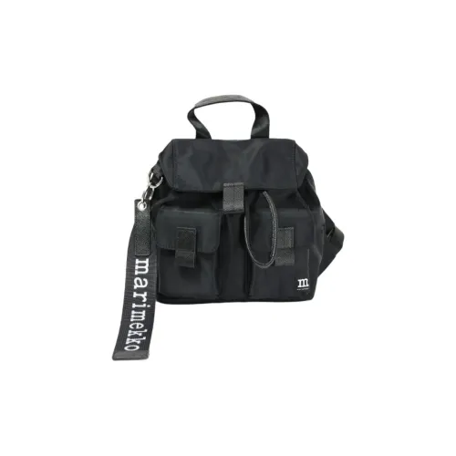 MARIMEKKO Nylon Backpack Mini Unisex Black MARIMEKKO Нейлоновый рюкзак мини унисекс черный