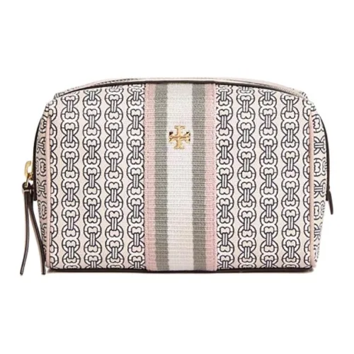 TORY BURCH Холст Клатч Косметичка Женская Розовый Многоцветный