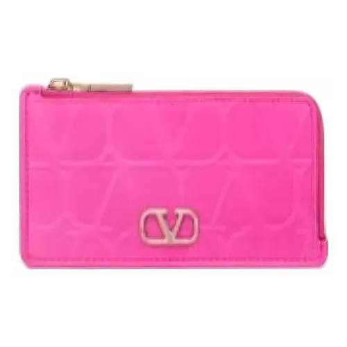 Valentino Телячья кожа Держатель для карт Стандартный Женский Фуксия
