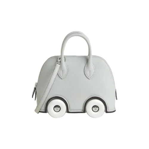 HERMES Bolide Epsom Телячья кожа Сумка через плечо Сумка Женская Светло-синяя