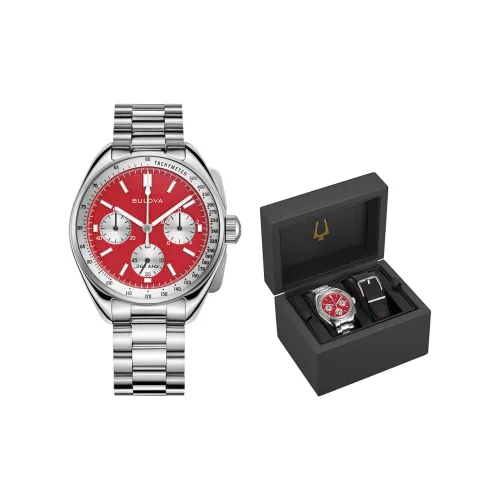 BULOVA Мужские часы Кварцевый механизм Красный циферблат Часы