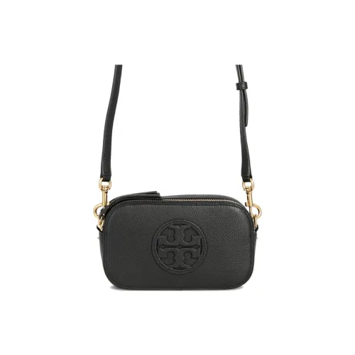 TORY BURCH Miller Litchi Grain Leather Crossbody Mini Women's Black