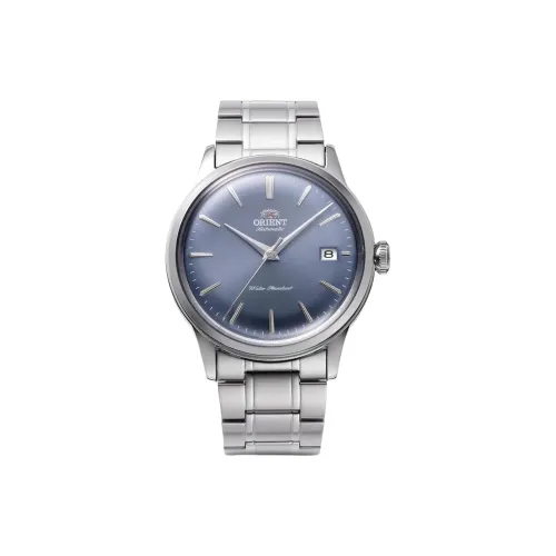 ORIENT Автоматический Механический Механизм Нержавеющая Сталь Ремешок Часы Мужские Синий Циферблат