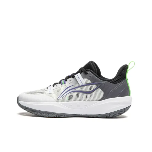 LINING YOUNG Pioneer Spirit 4 PRIMARY Детские баскетбольные кроссовки Низкий топ Белый Черный Унисекс