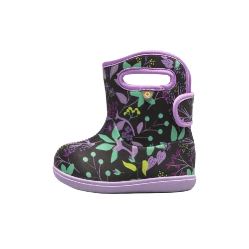 BOGS Slip-Resistant Водонепроницаемый Высокий Топ Детские Резиновые Сапоги Черный Фиолетовый Детский