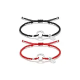 Браслет 1 пара (Черный + Красный)