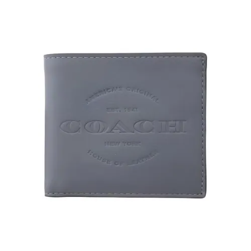 COACH Кошелек Billfold из кожи стандартный мужской серый черный