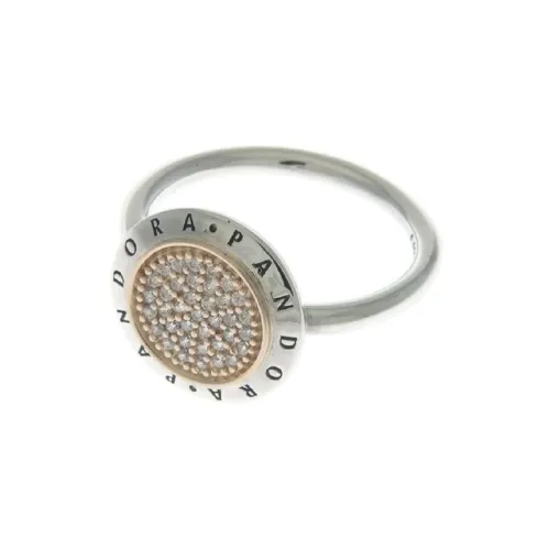 Pandora Серебряный с 14K Золото And CUBIC Циркон Кольца Женские Серебряные