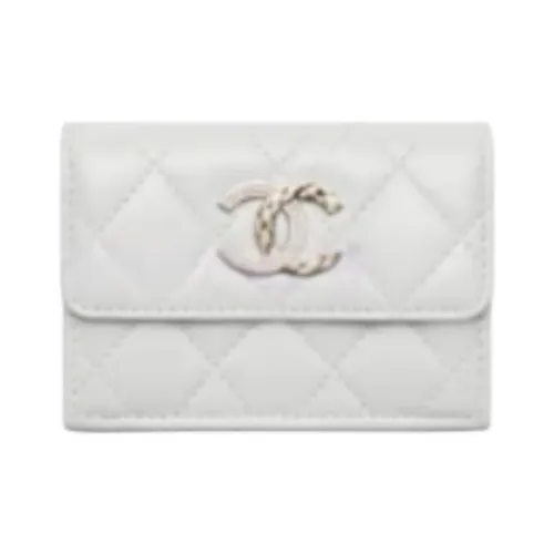 CHANEL Lambskin Wallet Women's Light Gray CHANEL Кошелек из овечьей кожи женский светло-серый