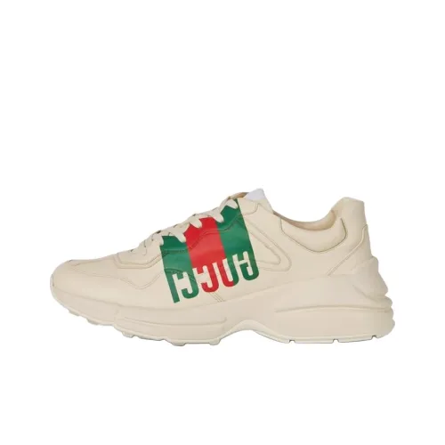 GUCCI Rhyton Low Топ Толстая подошва Кроссовки Мужские Бежевые