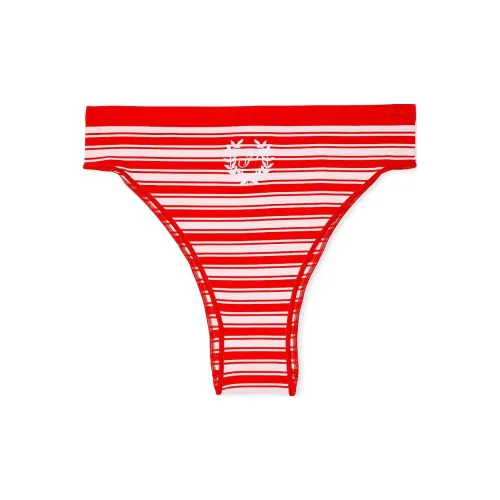 Victoria's Secret Розовый Бесшовный Бразильские Трусы RFSP Нижнее белье Женское 1 упаковка Красные полосы