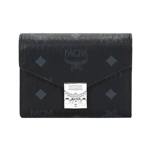 MCM Patricia Visetos Кожа Кошелек Женские Черный