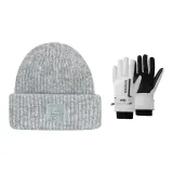 Серый цвет, шляпа + белый цвет, перчатка