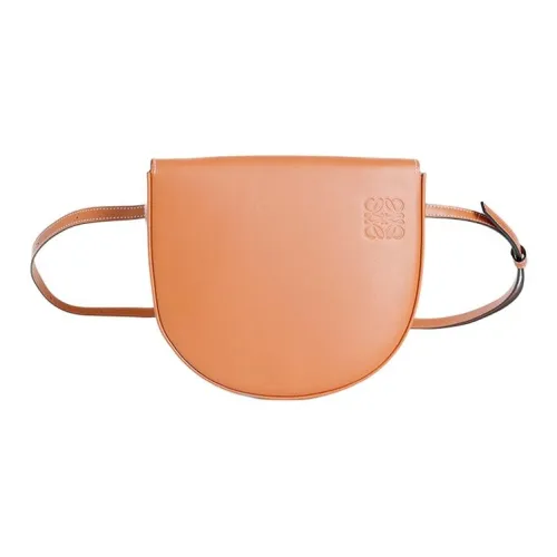 LOEWE Каблук Коровья кожа Полукруглая Сумка в форме копыта лошади Сумки через плечо Сумка на плечо Женская Коричневая