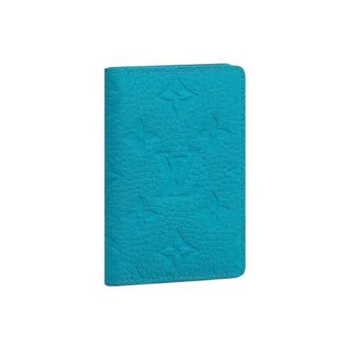 LOUIS VUITTON Кожа Держатель для карт Унисекс Бирюзовый