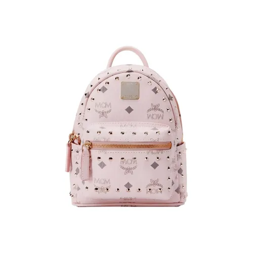 MCM Stark Visetos Искусственная кожа Рюкзак Мини Женские Розовый