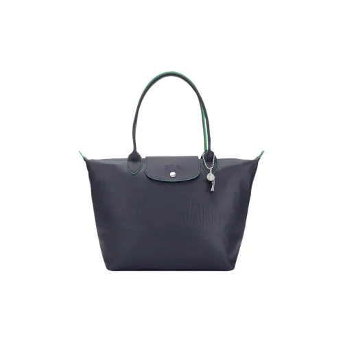 LONGCHAMP Le Pliage Xtra Коровья кожа Тоут Сумка Сумка для покупок Сумка на плечо Сумка среднего размера Женская Морской синий