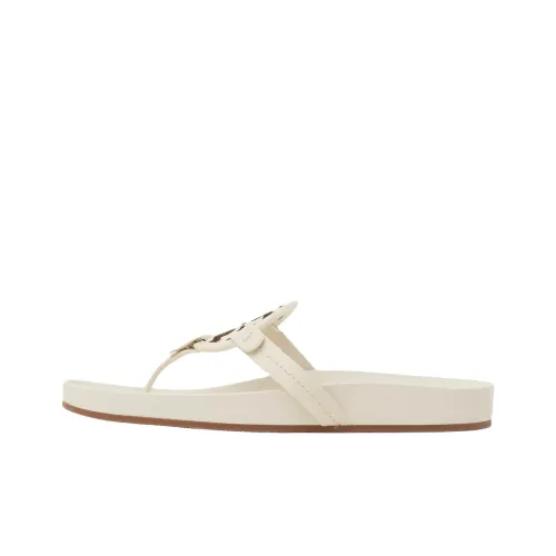 TORY BURCH Miller Шлепанцы Женские Айвори Белый