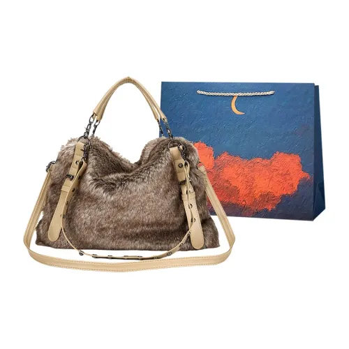 Elsvet Плюшевая сумка через плечо сумка на плечо сумка для женщин коричневый