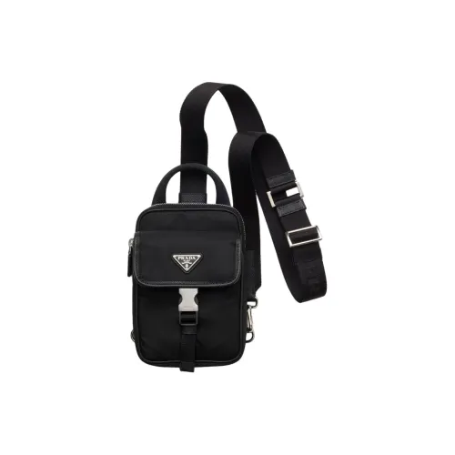PRADA Нейлоновая сумка для телефона чехол мужской черный