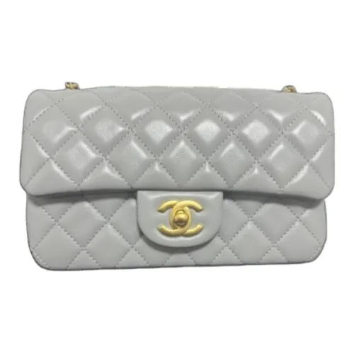 CHANEL Classic Flap CF Овчина Mouth COVER Сумка Сумки через плечо Мини Женские Светло-серый