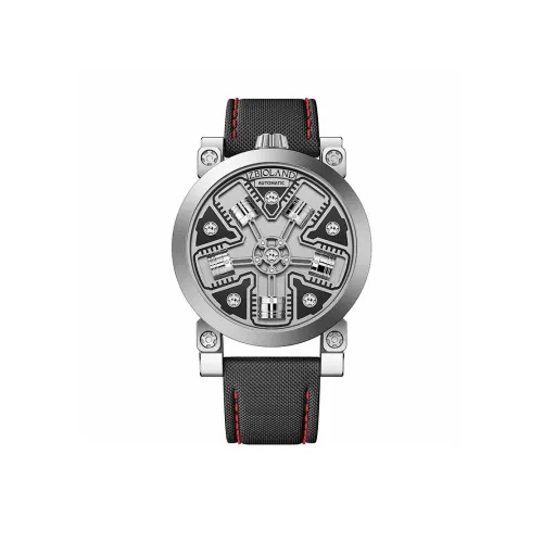 ZBIOLAND Xingji Engine Concept Автоматический Механический Механизм Кожаный Ремешок Часы Мужские Часы Серебристый Циферблат