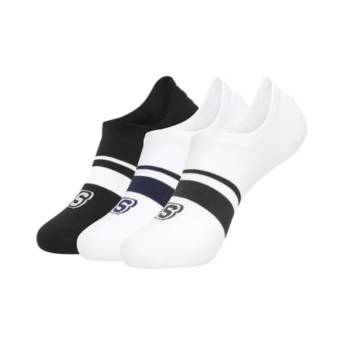 Skechers Colorful 3 Pack Белый+Белый+Черный/00J Мужские Носки без видимого края