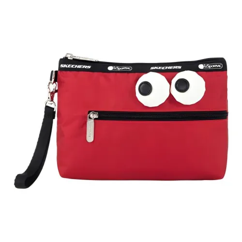 Skechers LeSportsac Коллаборация Ткань Большой Глаз Мальчик Сумка Монетница Макияж Клатч Средний Унисекс Темно-красный