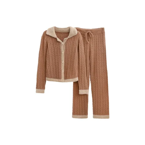 LEZIYUN Пижамный комплект женский коричневый