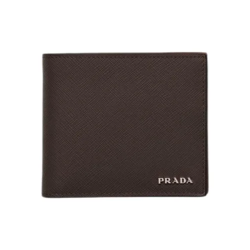 PRADA Saffiano Коровья кожа Кошелек Мужской Кофе Балтийско-синий