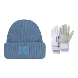 Синяя шляпа + фиолетовые перчатки