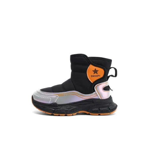 SNOOPY Glacier Armor Термические Высокие Детские Ботинки Черные Серебряные