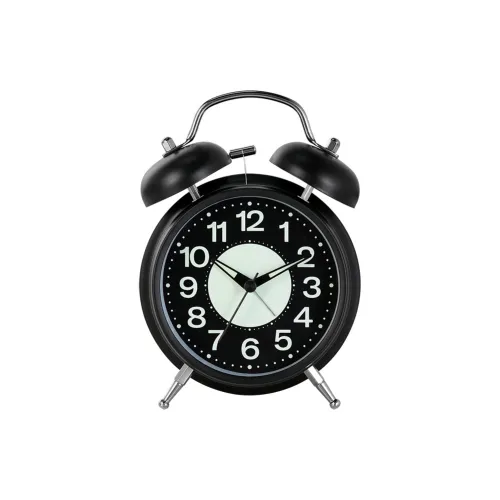 HENSE Кварцевый механизм Металлический Будильник Унисекс Черный HA53