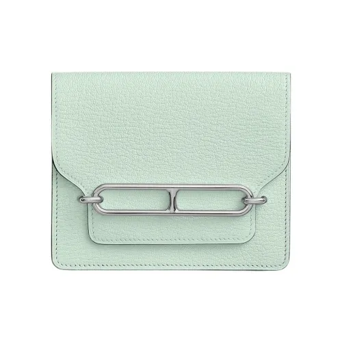 HERMES Roulis Mysore Шевро Бананка Мелочь Кошелек Кошелек Женские Пряный Мятно-зеленый