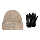 Коричневая шляпа + черные перчатки