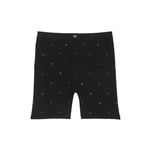 Victoria's Secret Розовый Термический Boxer Brief Чисто Черный Bling Трусы Женские 1 Пачка Чисто Черный