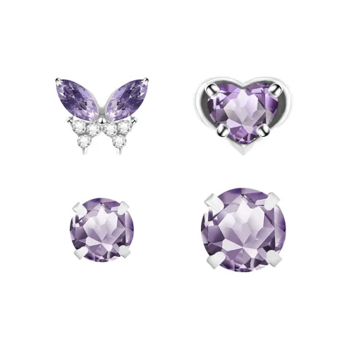 ZANC Серебро S925 Серьги-гвоздики Женские