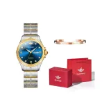 Стальной браслет, циферблат ромб, синий