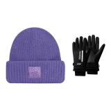 Фиолетовая шляпа + черные перчатки