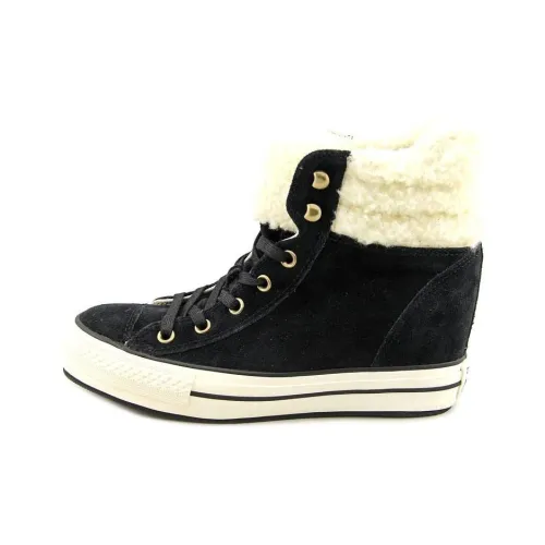 Конверс All Star Slip-Resistant Abrasion-Resistant High Top Скейтборд Кроссовки Женские Черные