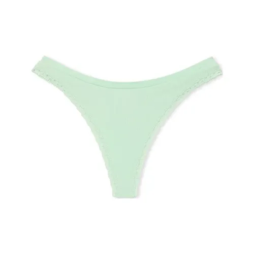 Victoria's Secret Розовый Бесшовный Высокий-Воротник Стринговые Трусы Мятные Трусы Женские 1 Пачка Мятно-Зеленый