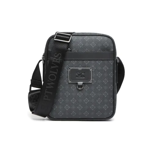 SEPTWOLVES Сумка через плечо из коровьей кожи Мужская Черная