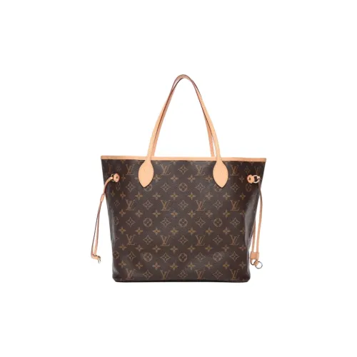 LOUIS VUITTON NEVERFULL Покрытый холст Тоут Сумка Сумка для покупок Сумка Сумка через плечо Средний Женская Коричневый