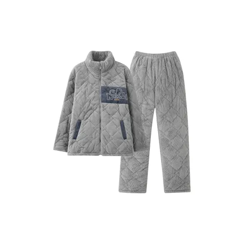 LEZIYUN Серый Мужской Пижамный Комплект