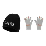 Чёрный с серой перчаткой